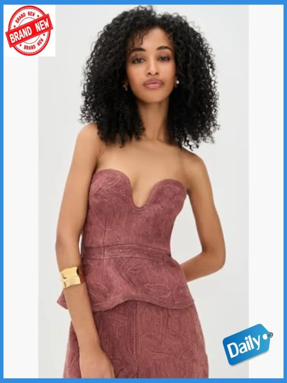 Strapless Bustier Top with Side Zip & Hook-and-Eye Closure